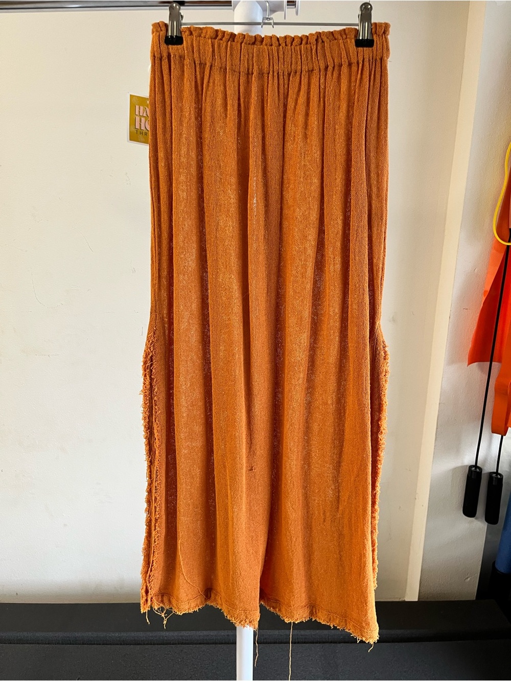Orange Gauze Midi Skirt